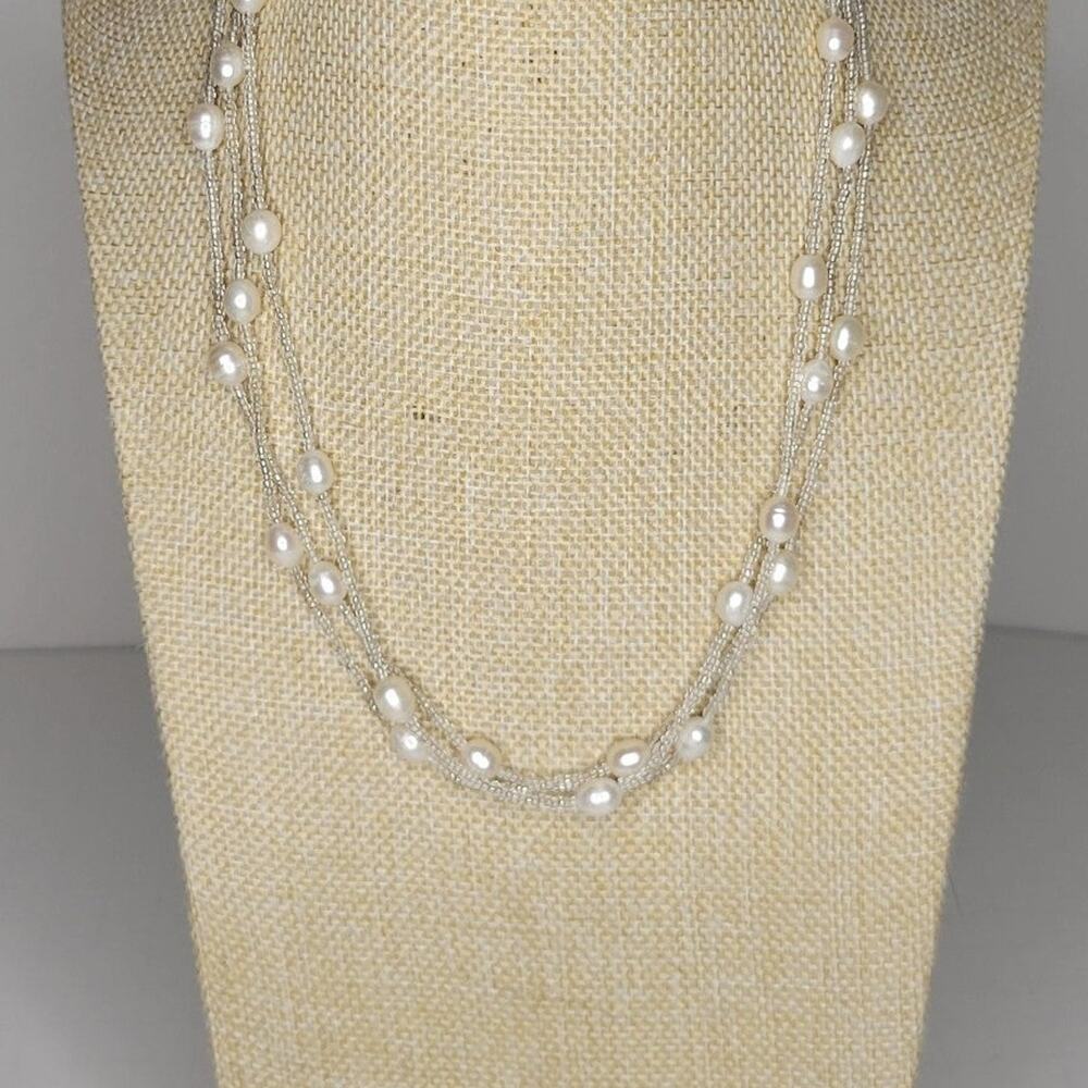 Vintage Floating Freshwater Pearl Multi-strand Beaded Necklace